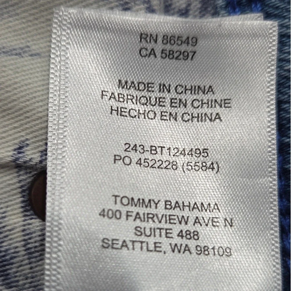 Tommy Bahama Indigo Palms Jeans Men 48x30 Light Wash Straight Stretch Blue Denim